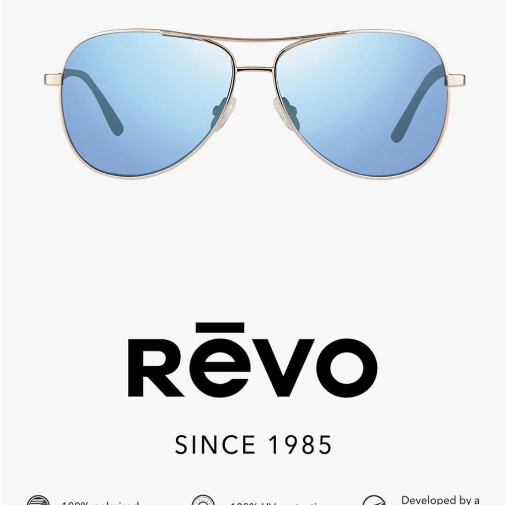 Revo Silver Frame Blue Lens Sunglasses
